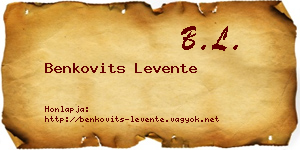 Benkovits Levente névjegykártya